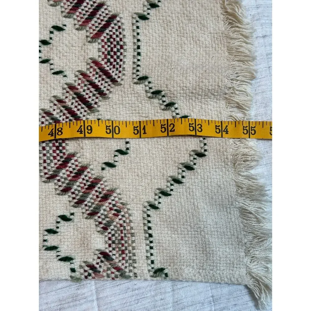 Handmade Swedish Weaving Blanket Square Afghan Throw Blanket Diamond Geometric